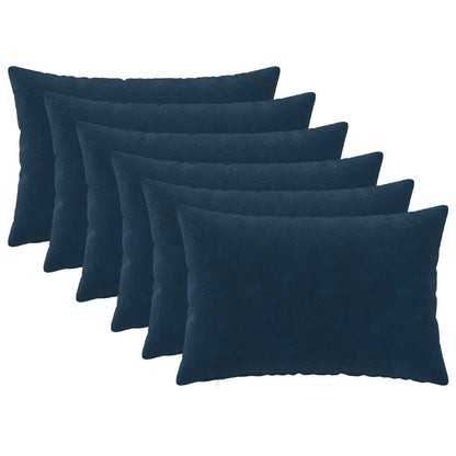 Cushion with Pillow HEERLEN 6 pcs Blue Microfiber Fleece