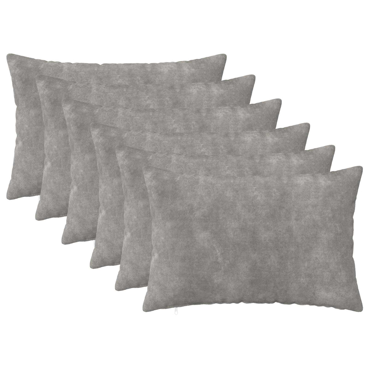 Cushion with Pillow HEERLEN 6 pcs Light Grey Microfiber Fleece