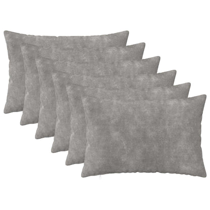 Cushion with Pillow HEERLEN 6 pcs Light Grey Microfiber Fleece