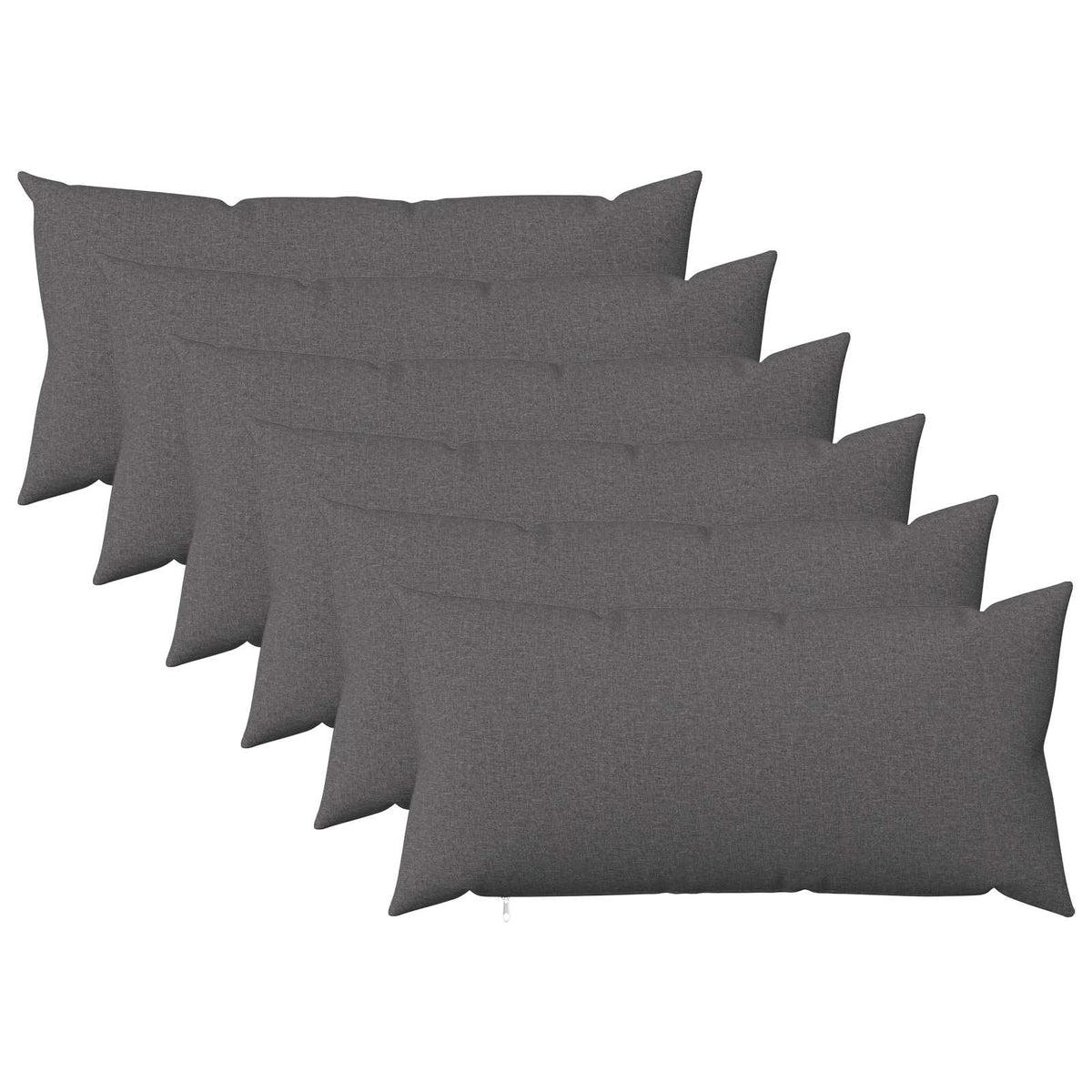 Throw Pillow 6 pcs HEERLEN Light Grey 40 x 70 cm Fabric