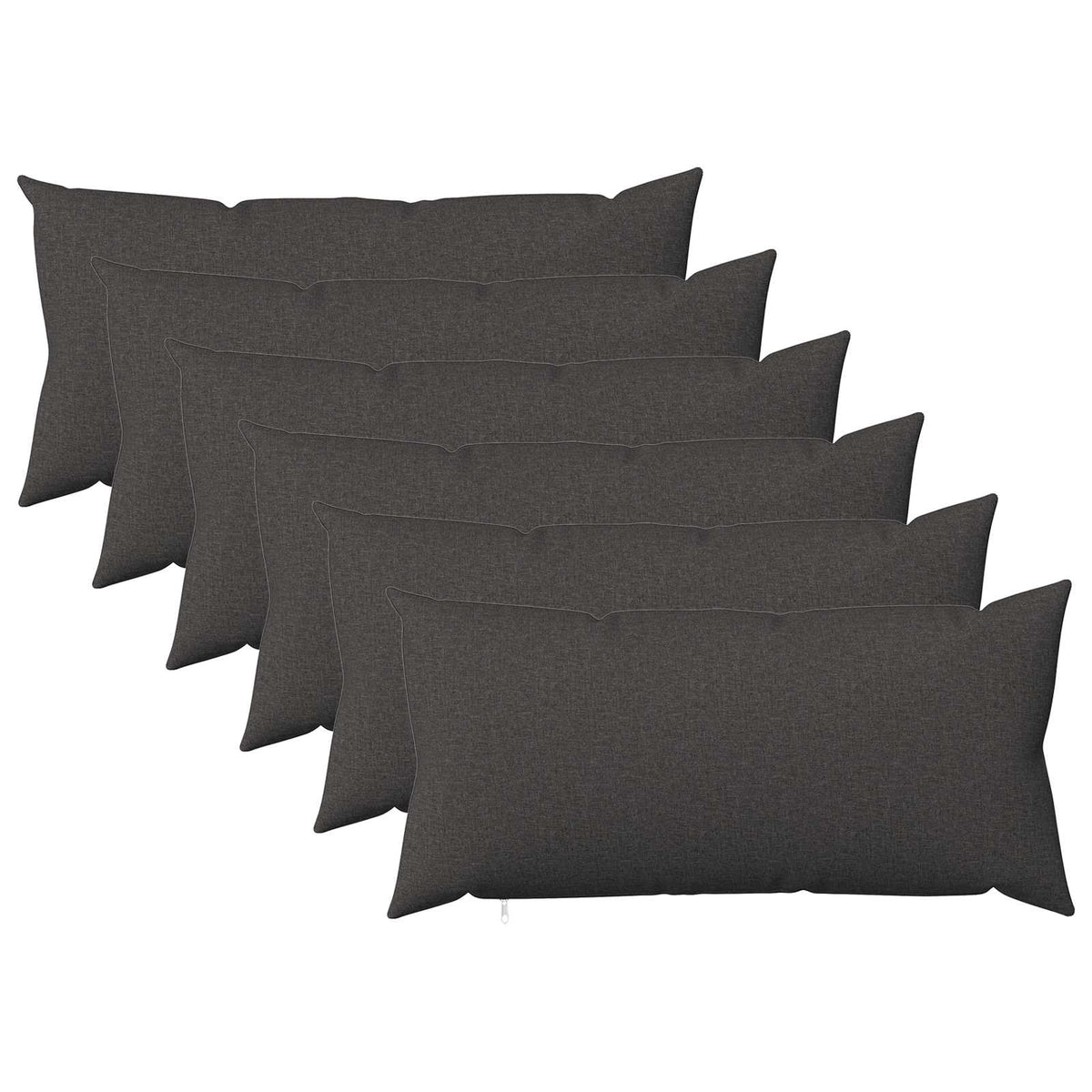 Throw Pillow 6 pcs HEERLEN Dark Grey 40 x 70 cm Fabric