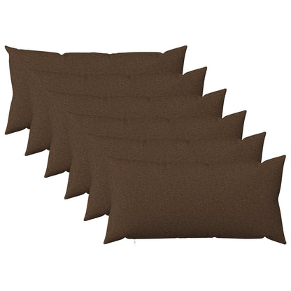 Cushion with Pillow HEERLEN 6 pcs Brown Fabric