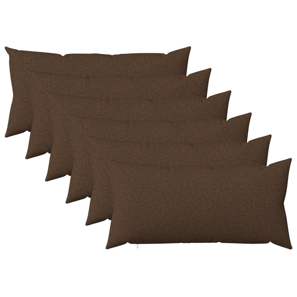 Throw Pillow 6 pcs HEERLEN Brown 40 x 70 cm Fabric