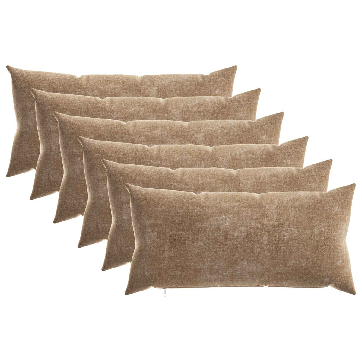 Throw Pillow 6 pcs HEERLEN Brown 40 x 70 cm Chenille Fabric