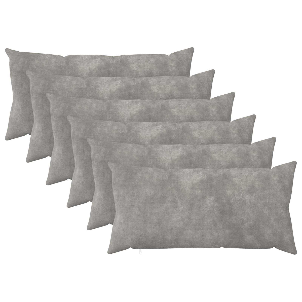 Cushion with Pillow HEERLEN 6 pcs Light Grey Microfiber Fleece