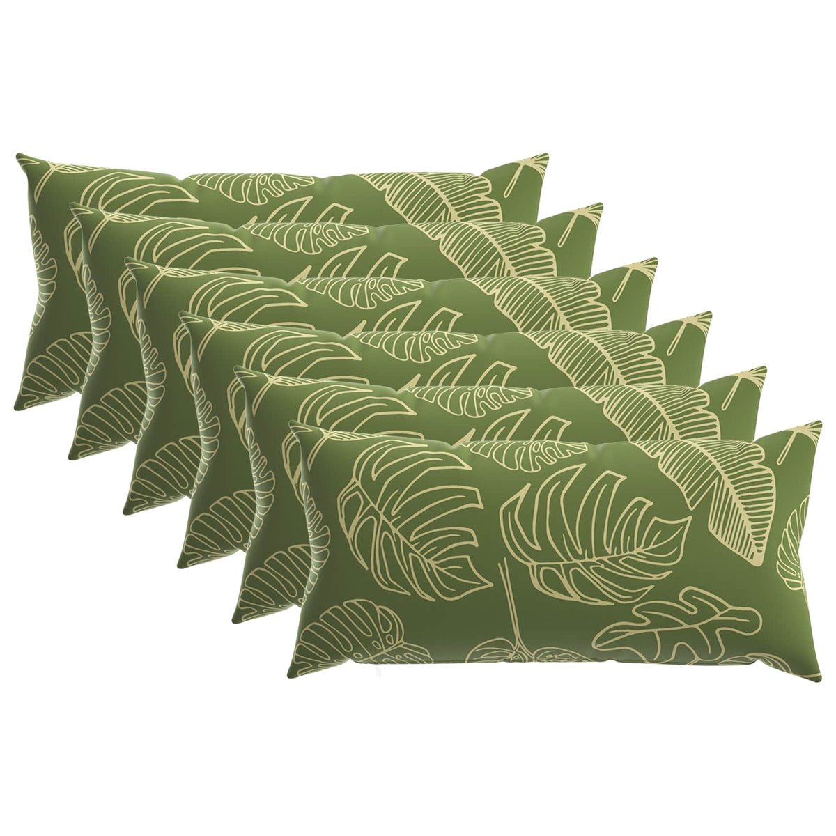 Cushion with Pillow HEERLEN 6 pcs Leaf Design Polyester