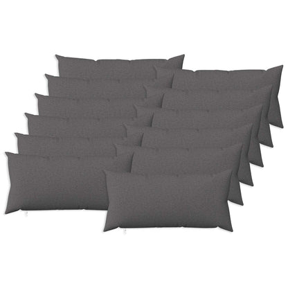 Cushion with Pillow HEERLEN 12 pcs Light Grey Fabric