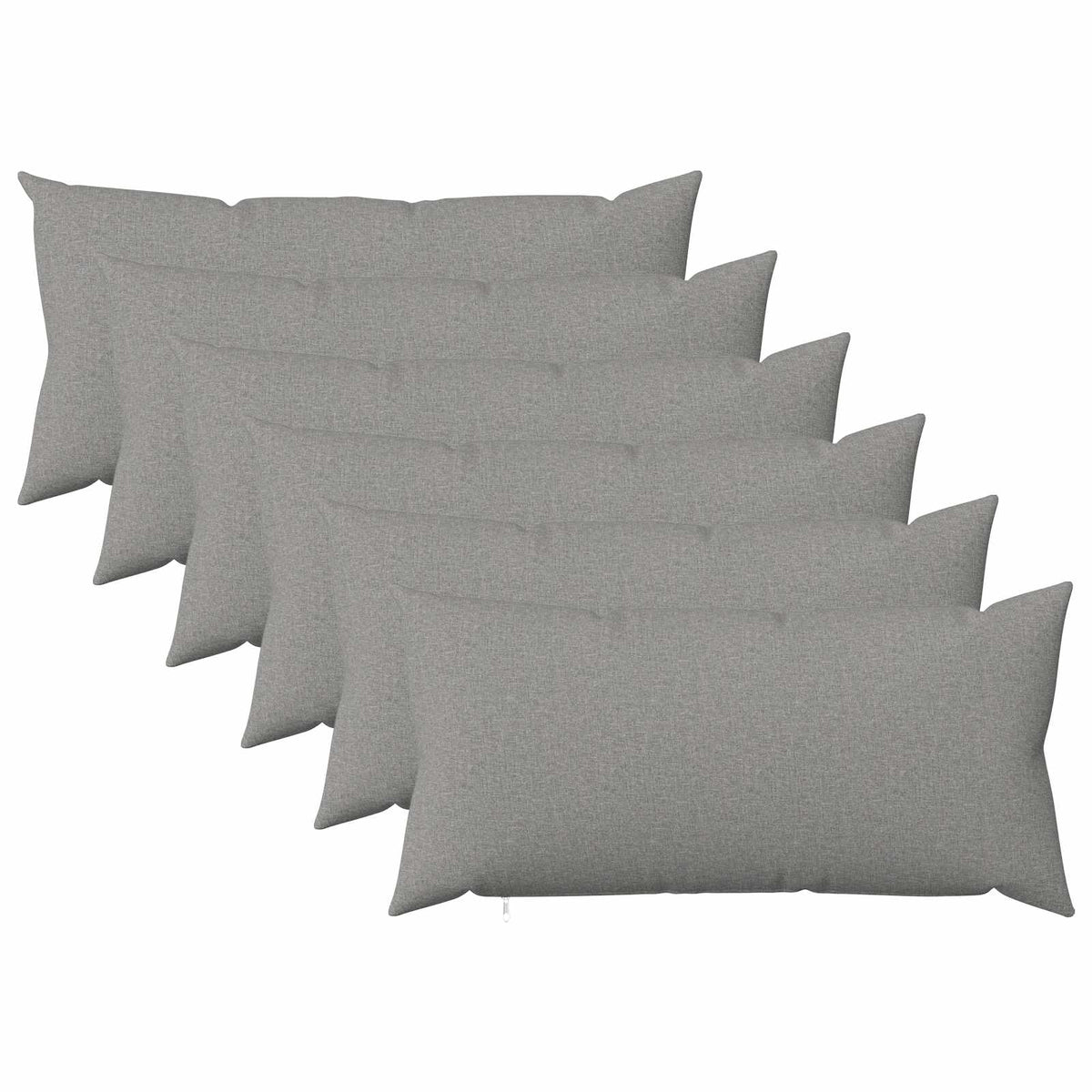 Throw Pillow 6 pcs HEERLEN Cloud Grey 40 x 80 cm Fabric
