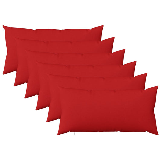 Cushion with Pillow HEERLEN 6 pcs Red Fabric