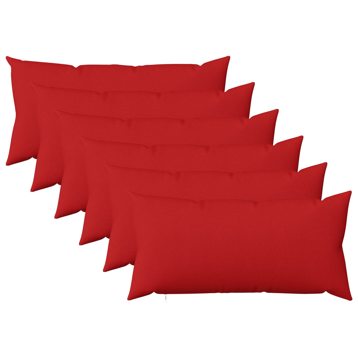 Throw Pillow 6 pcs HEERLEN Red 40 x 80 cm Fabric