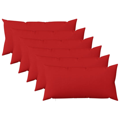 Throw Pillow 6 pcs HEERLEN Red 40 x 80 cm Fabric