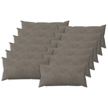 Cushion with Pillow HEERLEN 12 pcs Light Grey Velvet