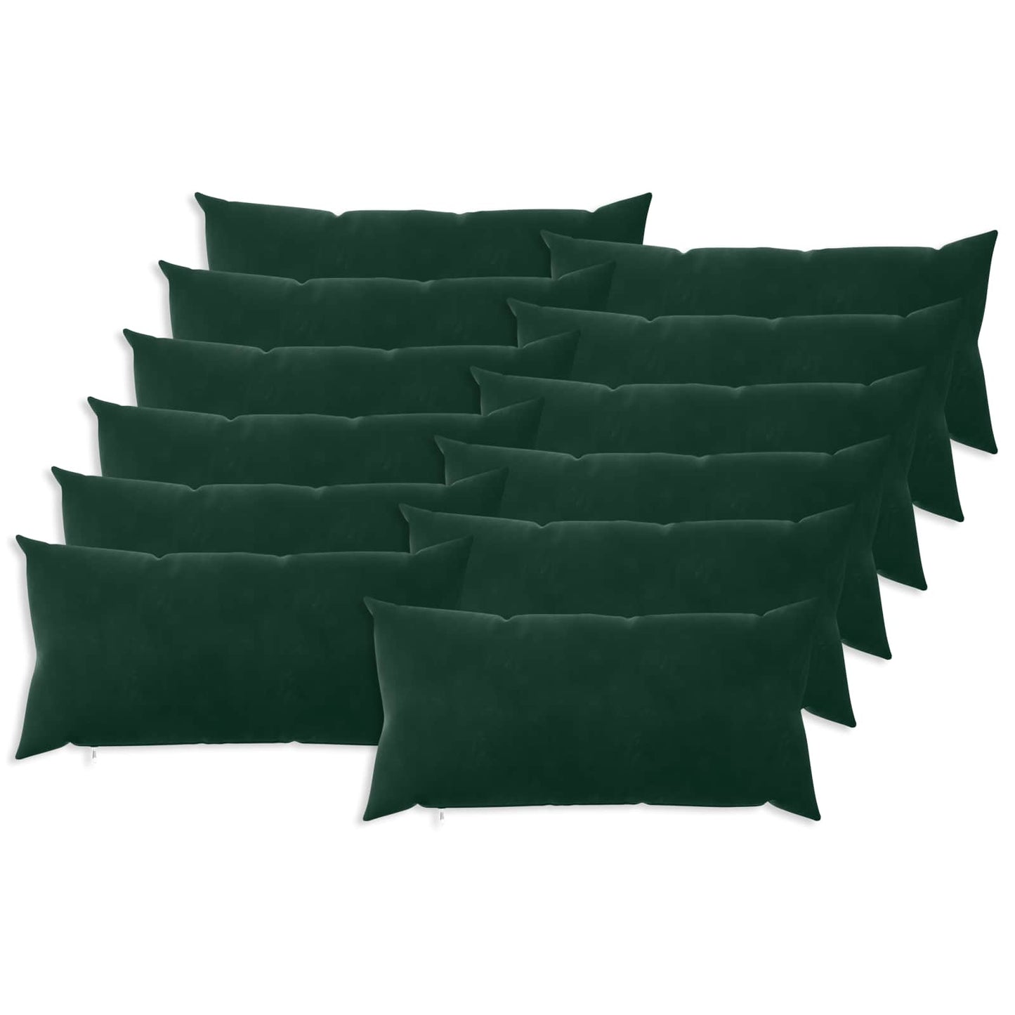 Cushion with Pillow HEERLEN 12 pcs Dark Green Velvet