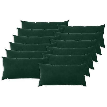 Cushion with Pillow HEERLEN 12 pcs Dark Green Velvet