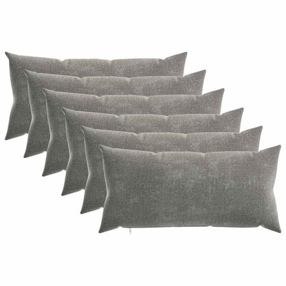 Throw Pillow 6 pcs HEERLEN Dark Grey 40 x 80 cm Chenille Fabric