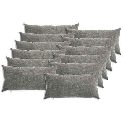 Cushion with Pillow HEERLEN 12 pcs Dark Grey Chenille Fabric