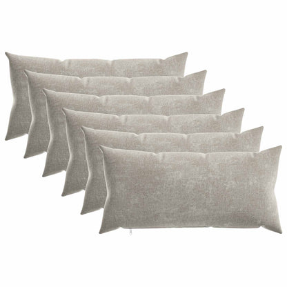 Throw Pillow 6 pcs HEERLEN Light Grey 40 x 80 cm