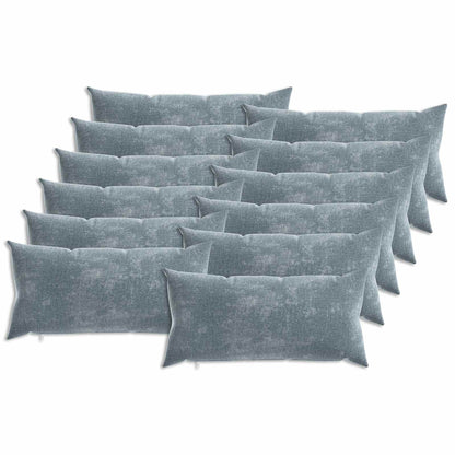 Cushion with Pillow HEERLEN 12 pcs Light Blue Chenille Fabric
