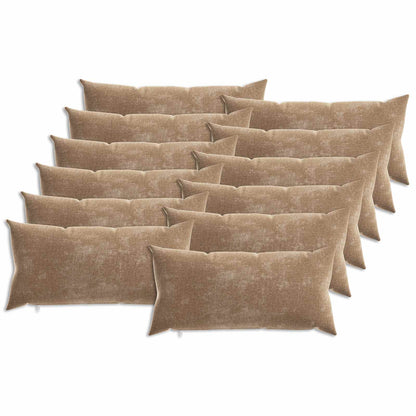 Throw Pillow 12 pcs HEERLEN Brown 40 x 80 cm Chenille Fabric