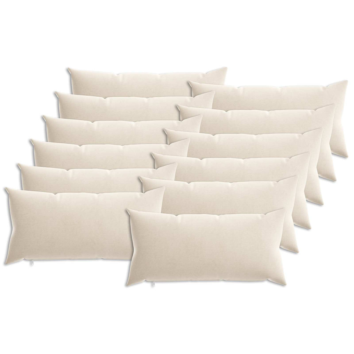 Cushion with Pillow HEERLEN 12 pcs Cream Chenille Fabric