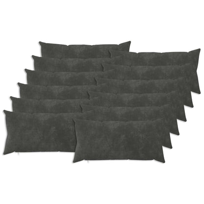 Cushion with Pillow HEERLEN 12 pcs Anthracite Microfiber Fleece