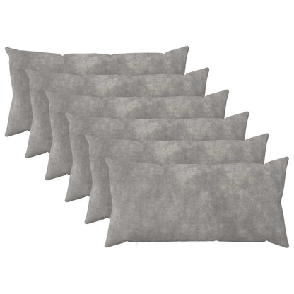 Cushion with Pillow HEERLEN 6 pcs Light Grey Microfiber Fleece