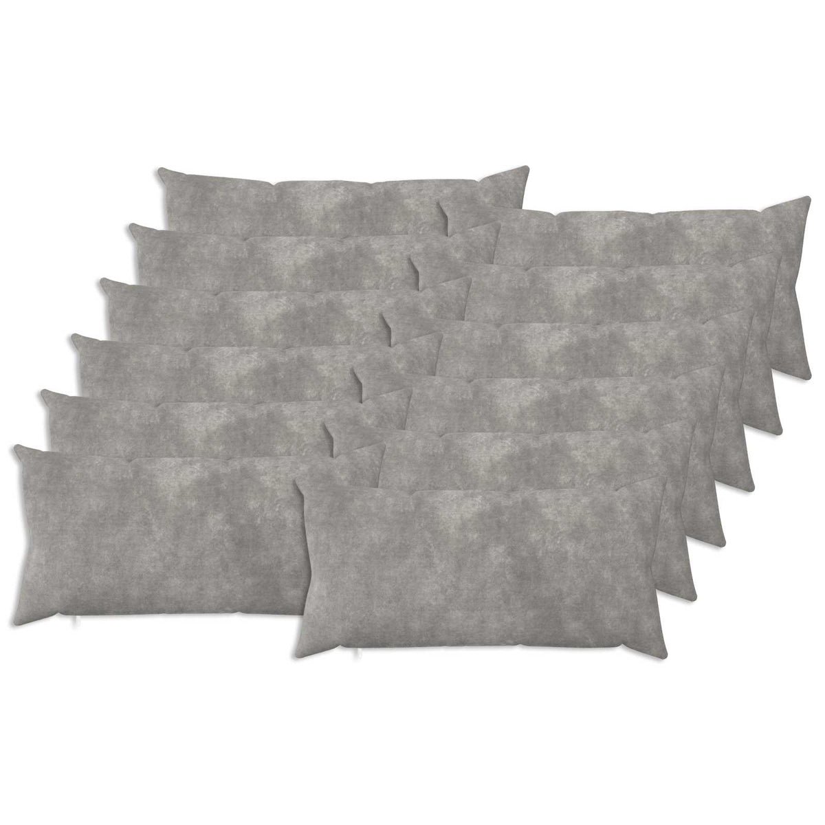 Cushion with Pillow HEERLEN 12 pcs Light Grey Microfiber Fleece