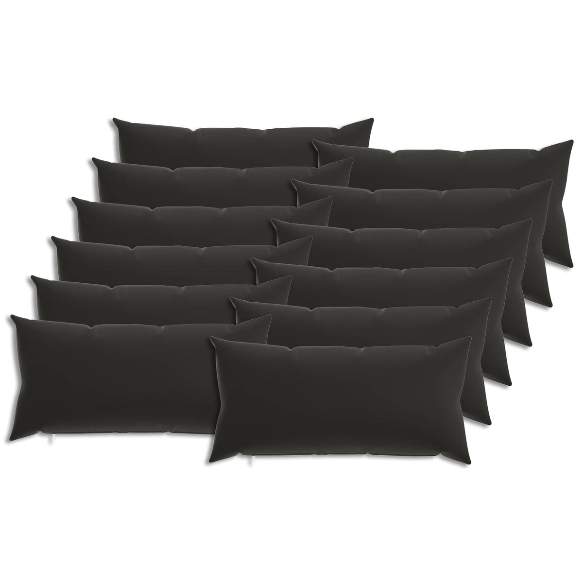 Cushion with Pillow HEERLEN 12 pcs Black Polyester