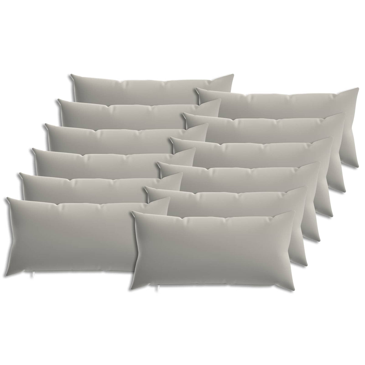 Cushion with Pillow HEERLEN 12 pcs Grey Polyester