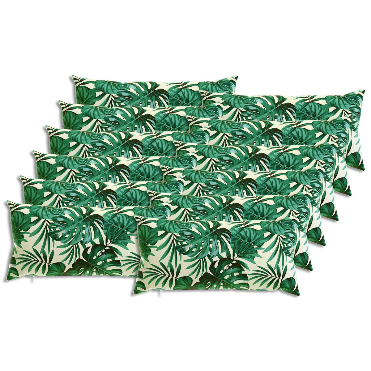 Cushion with Pillow HEERLEN 12 pcs Leaf Pattern Polyester