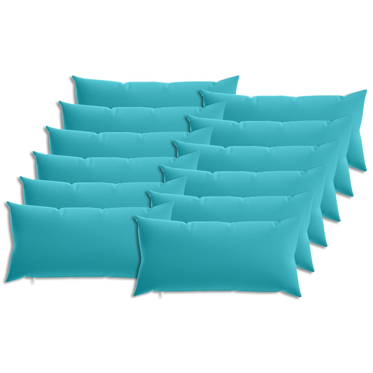 Cushion with Pillow HEERLEN 12 pcs Turquoise Polyester