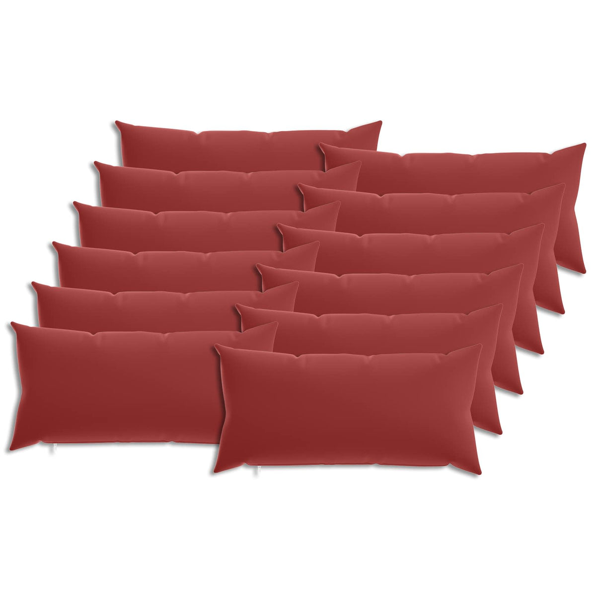 Cushion with Pillow HEERLEN 12 pcs Wine Red Polyester