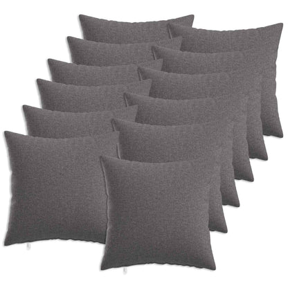 Throw Pillow 12 pcs HEERLEN Light Grey 45 x 45 cm Fabric