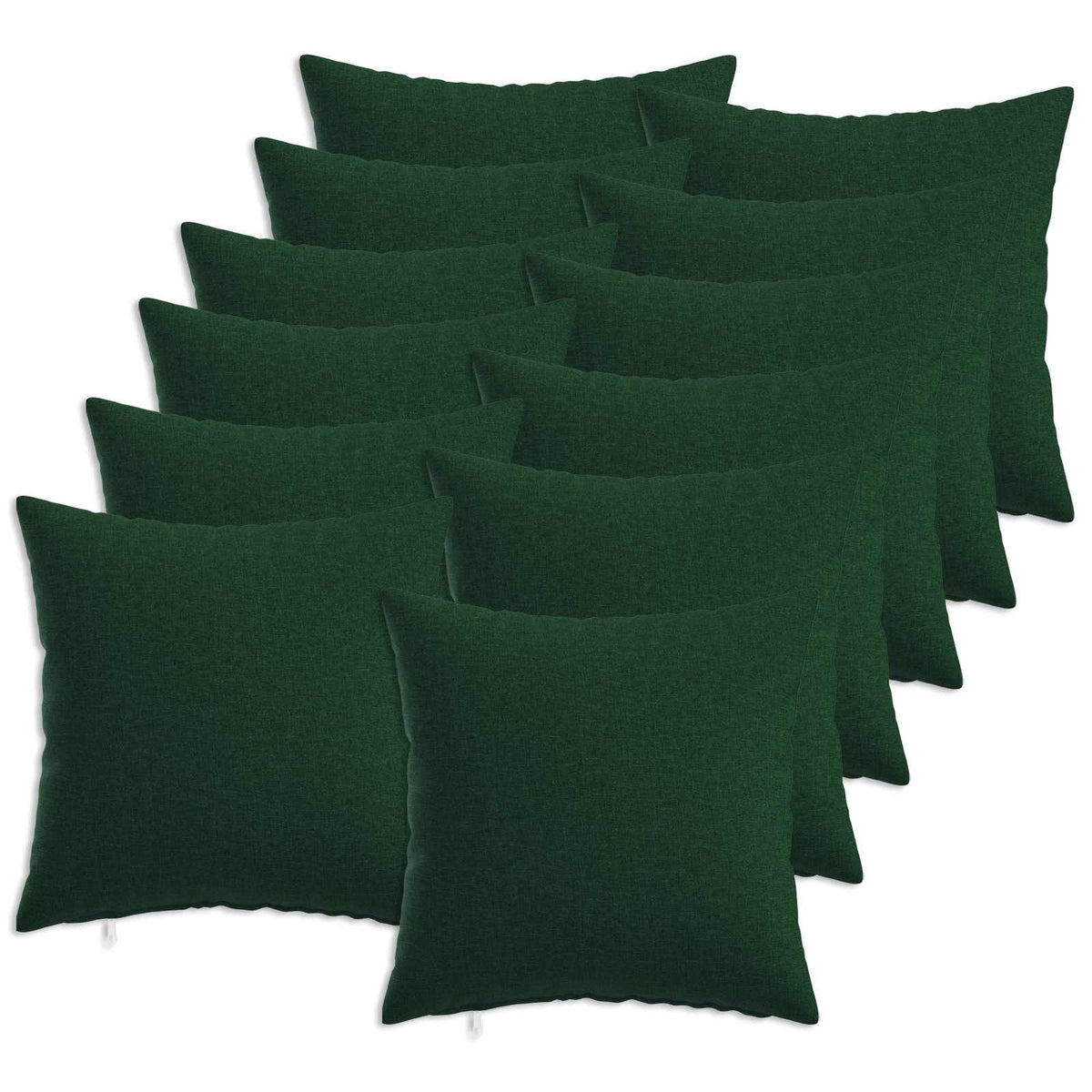 Throw Pillow 12 pcs HEERLEN Dark Green 45 x 45 cm Fabric