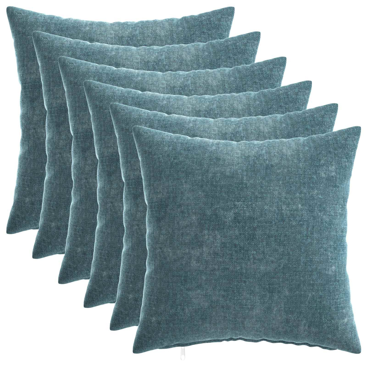 Throw Pillow 6 pcs HEERLEN Blue 45 x 45 cm Chenille Fabric
