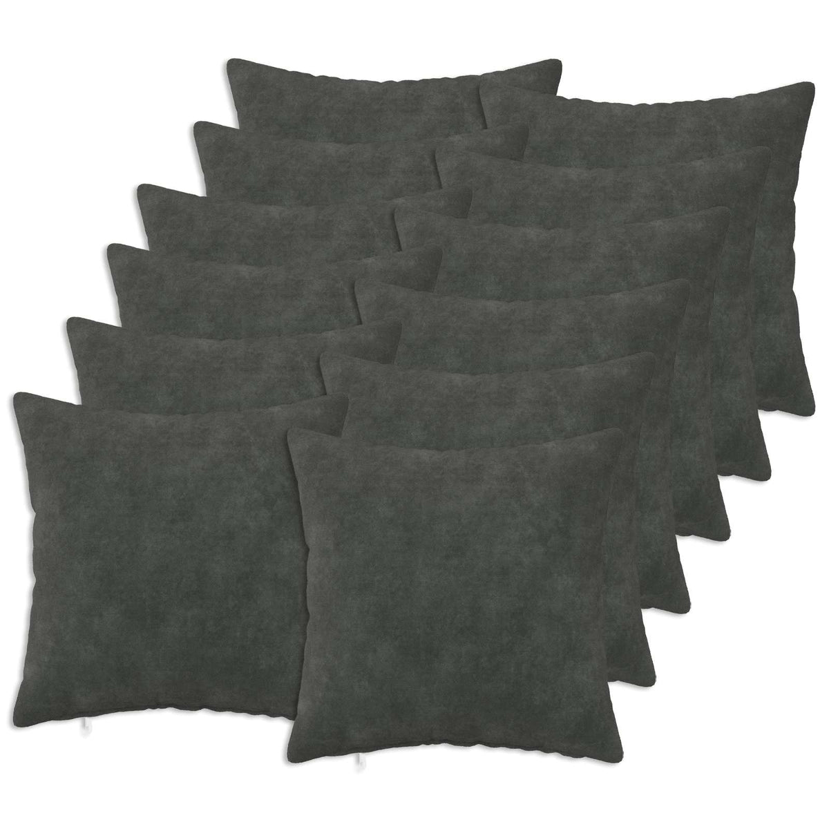 Cushion with Pillow HEERLEN 12 pcs Anthracite Microfiber Fleece