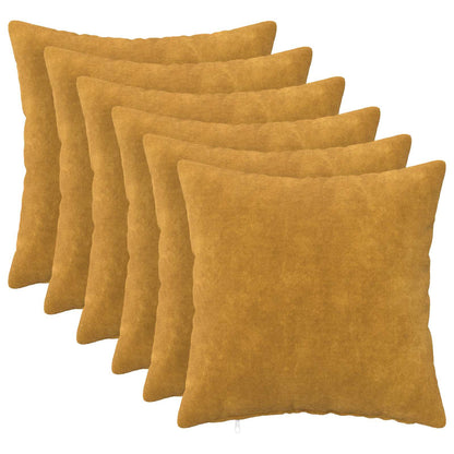 Cushion with Pillow HEERLEN 6 pcs Yellow Microfiber Fleece