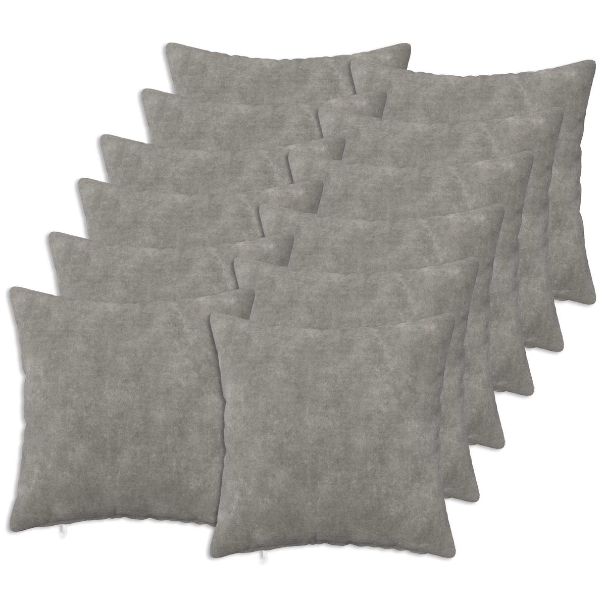 Cushion with Pillow HEERLEN 12 pcs Light Grey Microfiber Fleece