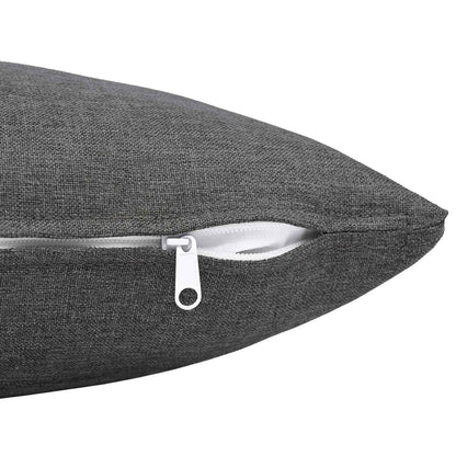 Cushion with Pillow HEERLEN 12 pcs Light Grey Fabric
