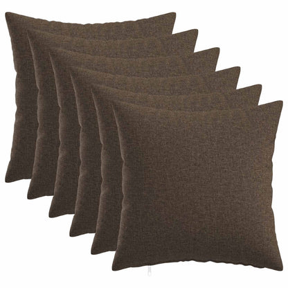 Throw Pillow 6 pcs HEERLEN Taupe 50 x 50 cm Fabric