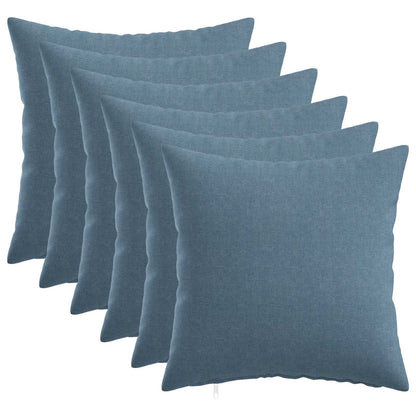 Cushion with Pillow HEERLEN 6 pcs Jeans Blue Fabric