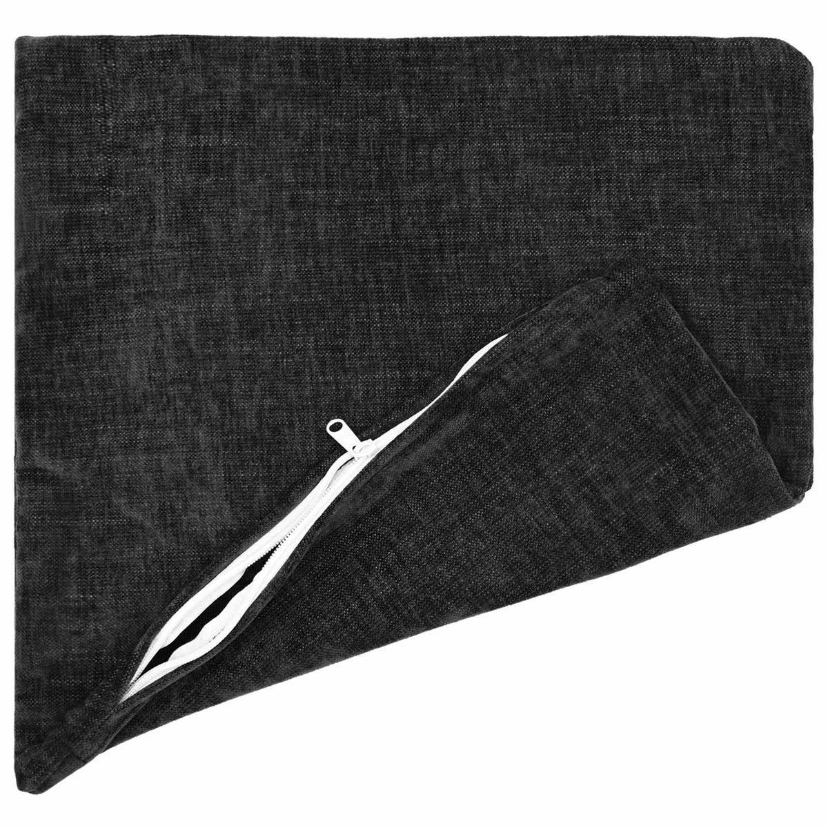 Cushion with Pillow HEERLEN 12 pcs Anthracite Chenille Fabric