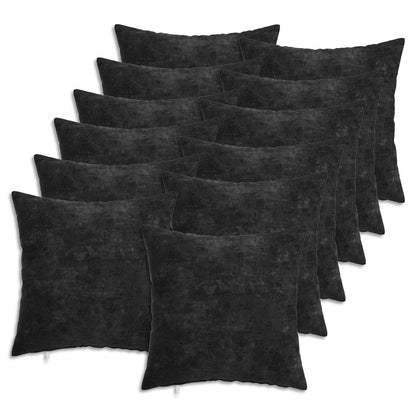 Cushion with Pillow HEERLEN 12 pcs Anthracite Chenille Fabric