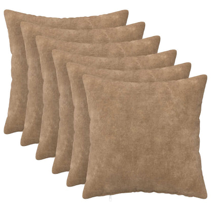 Cushion with Pillow HEERLEN 6 pcs Taupe Microfiber Fleece
