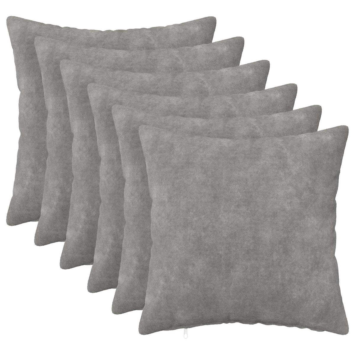 Cushion with Pillow HEERLEN 6 pcs Light Grey Microfiber Fleece