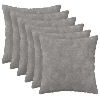 Cushion with Pillow HEERLEN 6 pcs Light Grey Microfiber Fleece