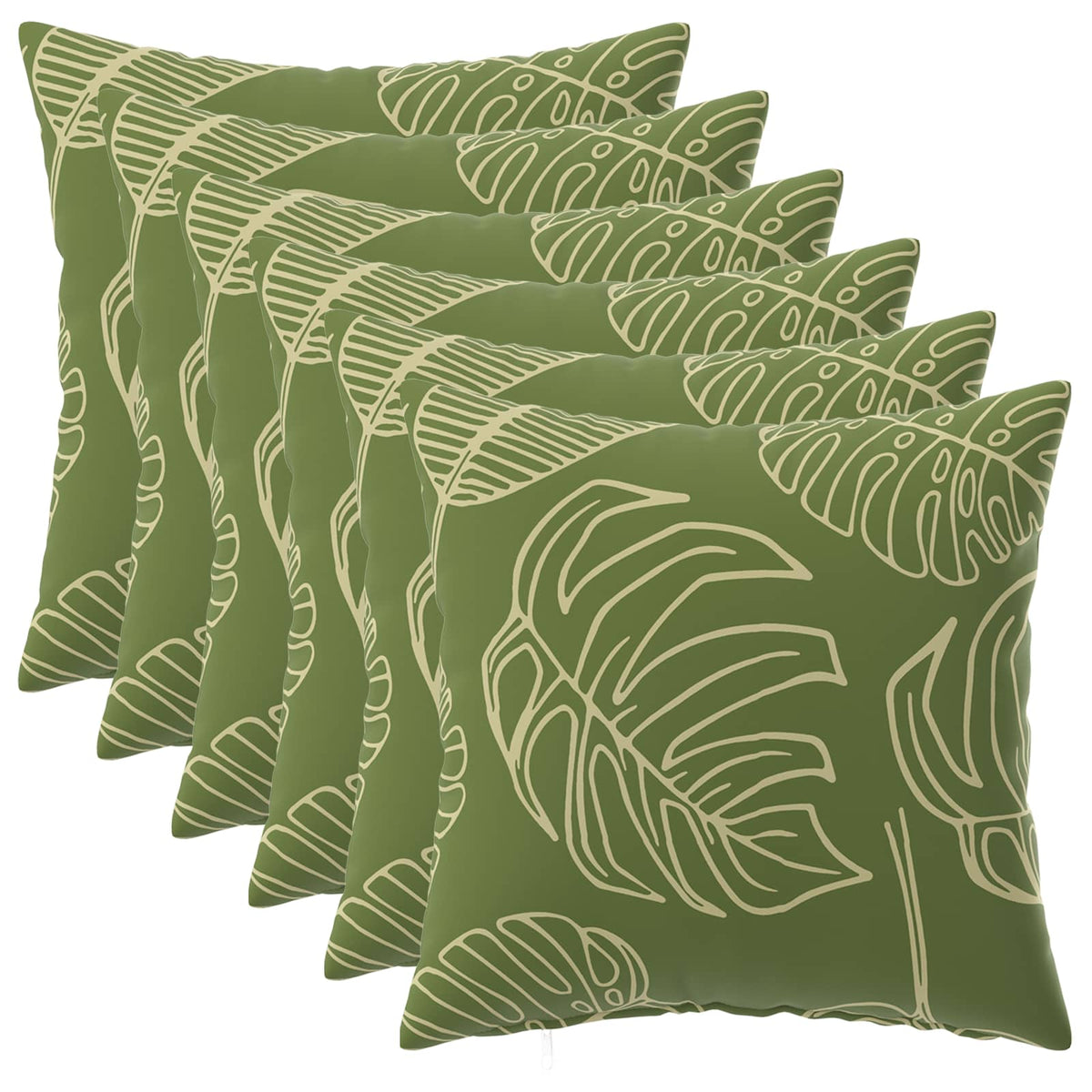 Throw Pillow 6 pcs HEERLEN Leaf Design 50 x 50 cm Polyester