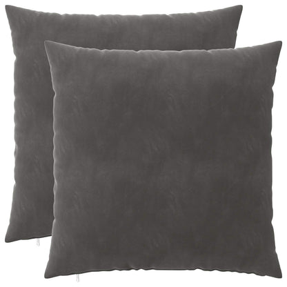 Cushion with Pillow HEERLEN 2 pcs Dark Grey Velvet