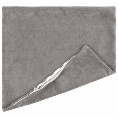 Cushion with Pillow HEERLEN 2 pcs Light Grey Microfiber Fleece