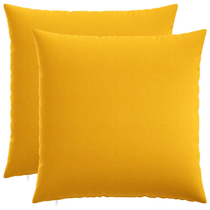 Cushion with Pillow HEERLEN 2 pcs Light Yellow Fabric